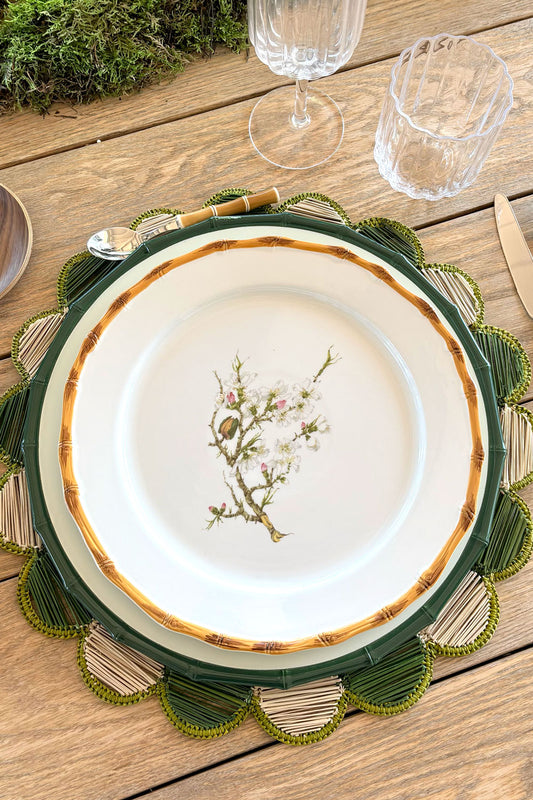 Plato Llano Diseño Bambú & Flor Almendro Cristina Oria 