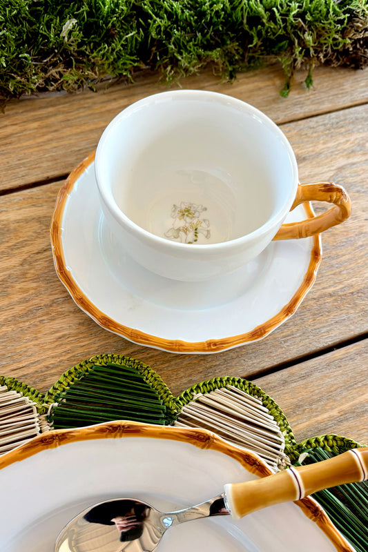 Taza Y Plato Diseño Bambú & Flor Almendro Cristina Oria 