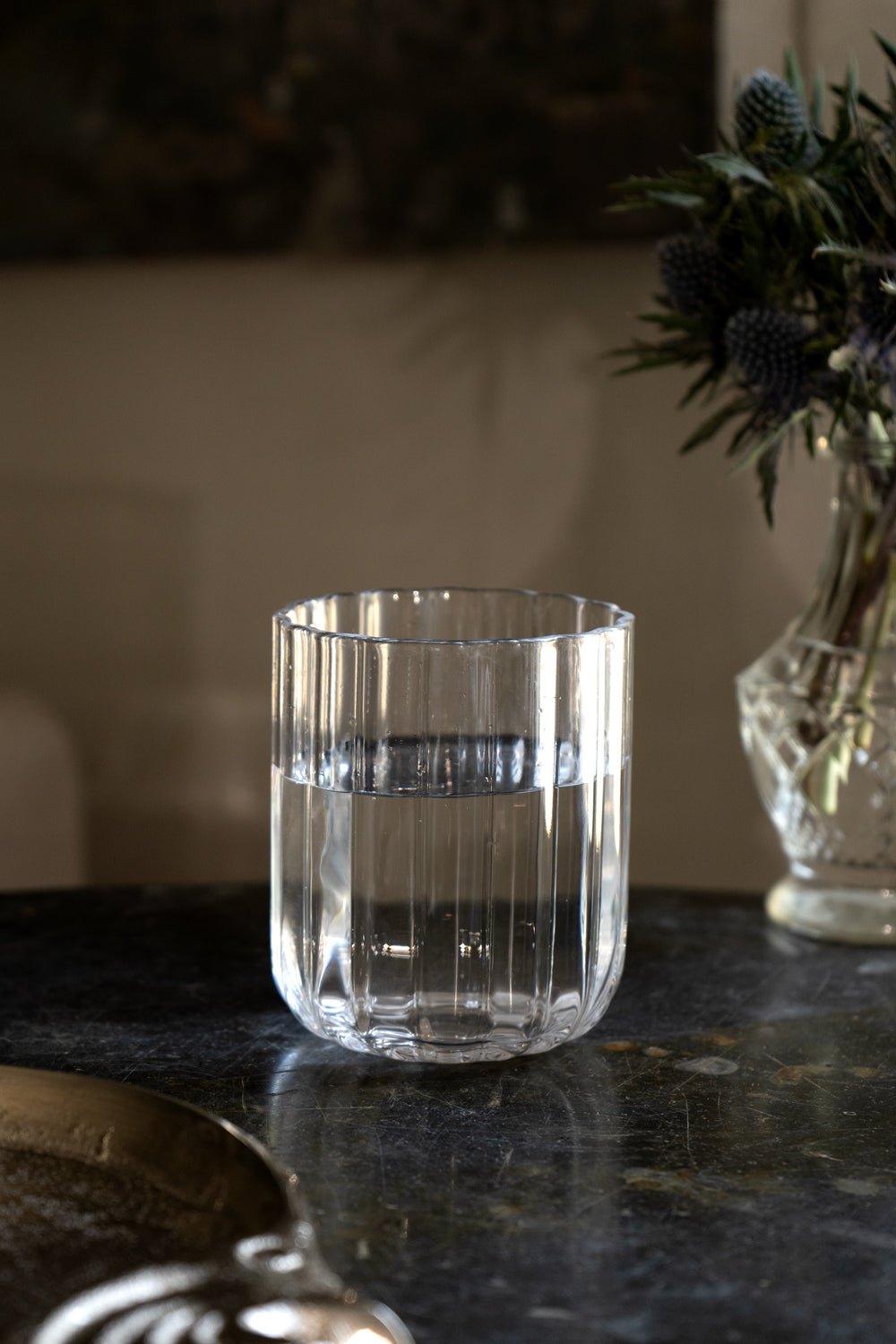 Detalle Vaso Cristal Ondas Pequeño Cristina Oria 
