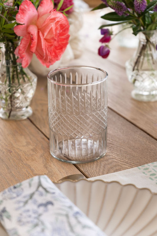 Vaso Cristal Tallado Rombos Grande Cristina Oria 