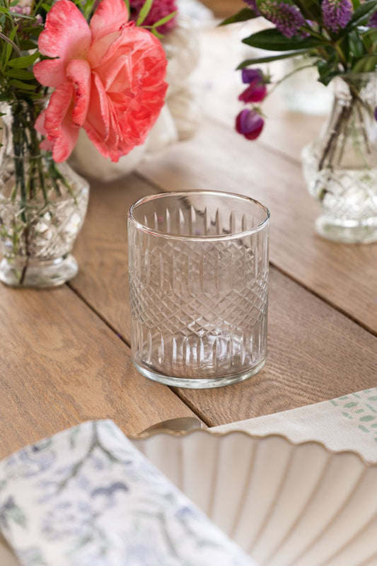 Vaso Cristal Tallado Rombos Cristina Oria 