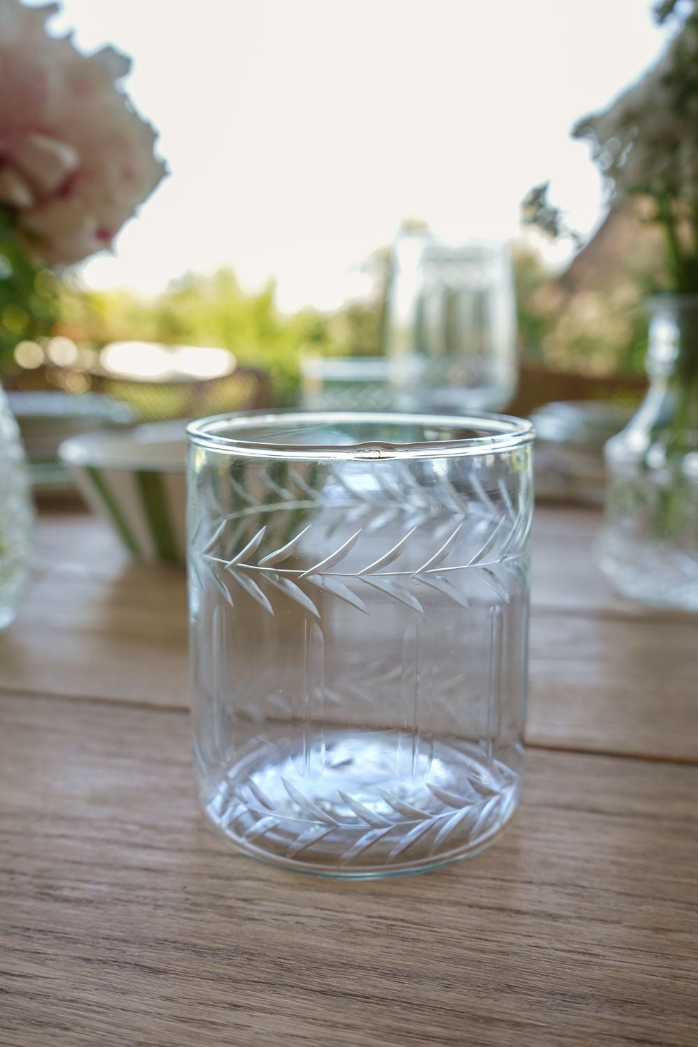 Detalle Set 6 Vasos Cristal Tallado Cristina Oria 
