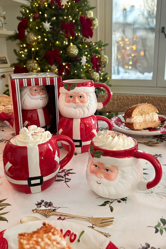 Set De Dos Tazas Con Diseño De Papa Noel Cristina Oria 