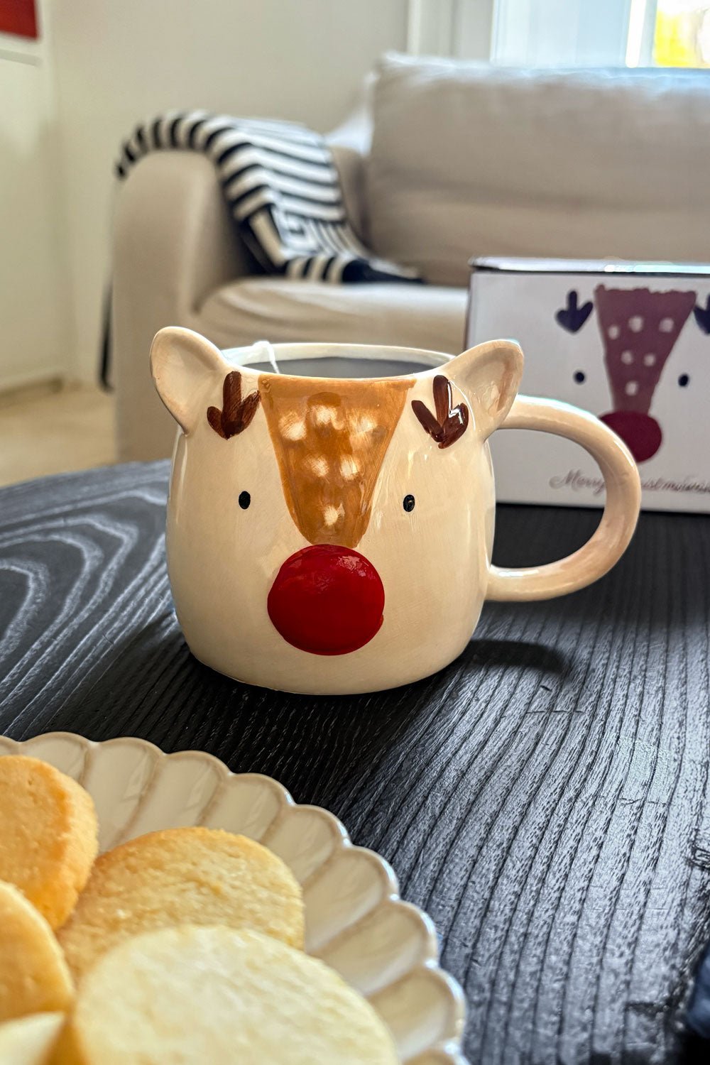 Taza Con Diseño De Reno Navidad Cristina Oria 