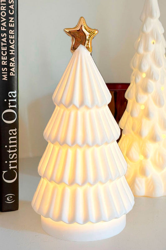 Árbol De Porcelana Con Luz Led Y Estrella Grande Cristina Oria 