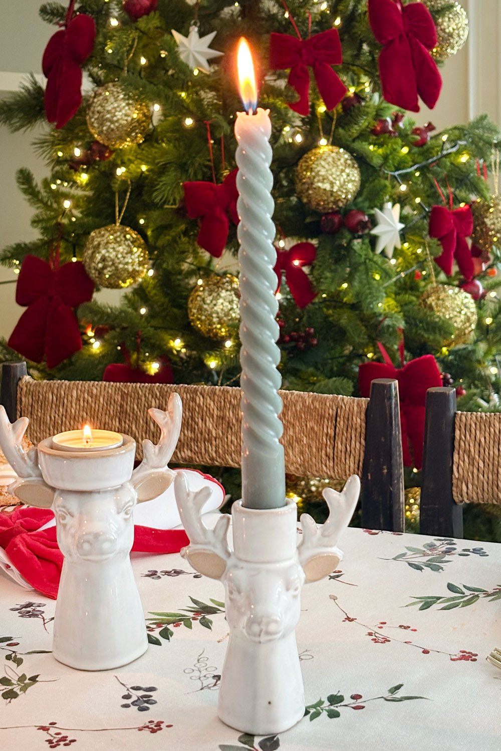 Portavelas De Porcelana Con Diseño De Ciervo Cristina Oria 