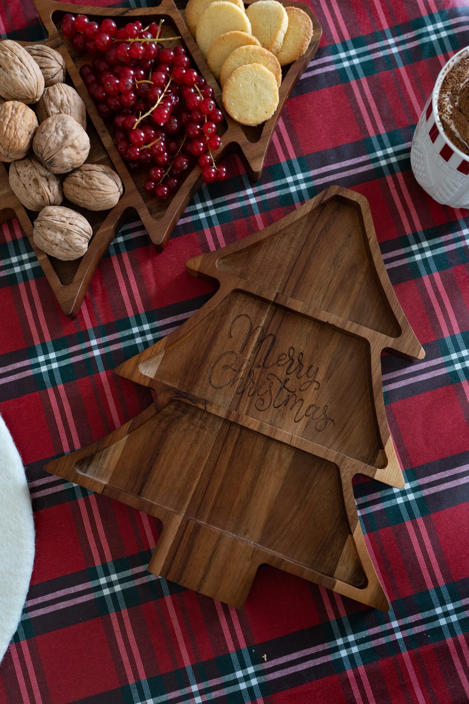 Tabla De Madera Con Diseño De Árbol "Merry Christmas" Cristina Oria