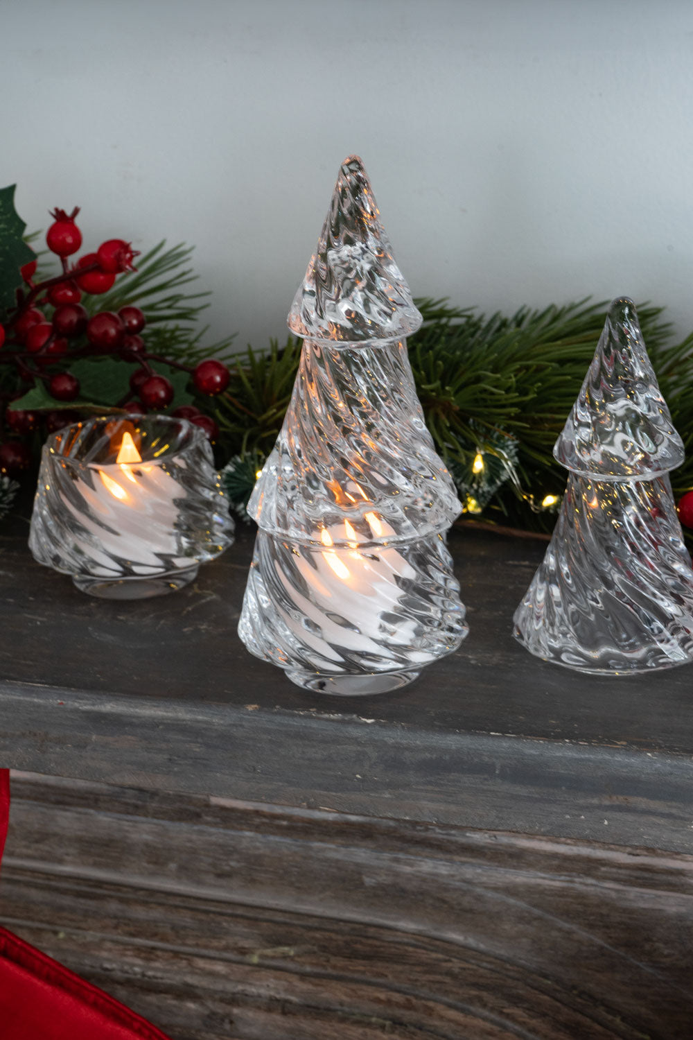 Portavelas Desmontable De Cristal Con Diseño De Árbol Transparente Pequeño Cristina Oria 