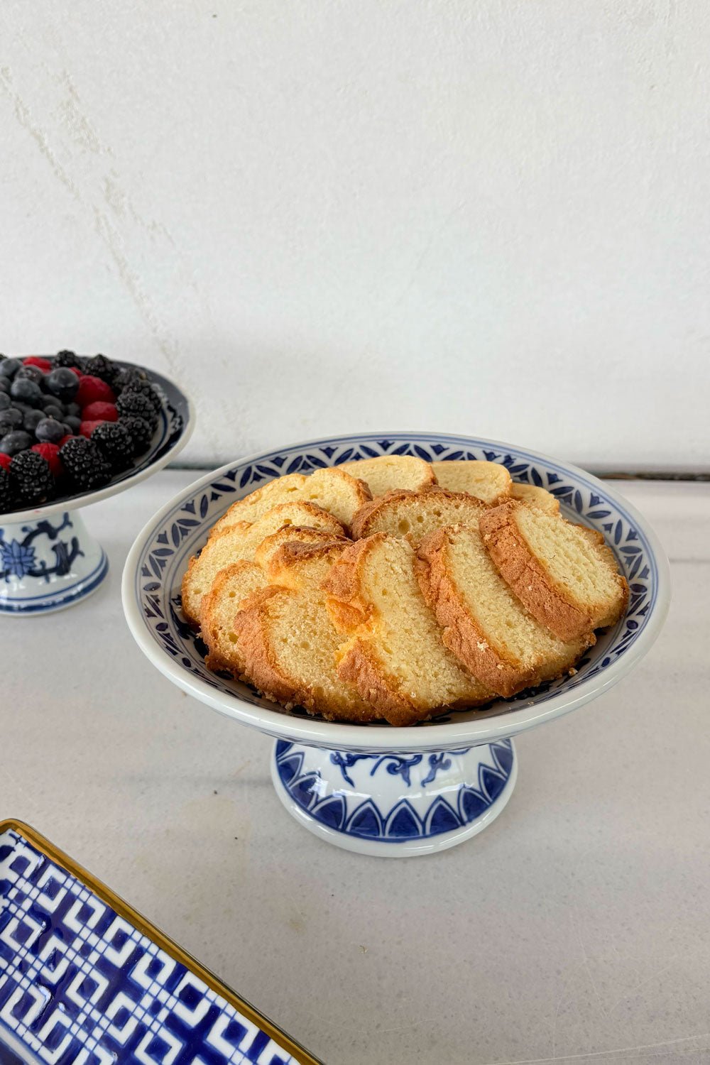 Bizcocho Base Para Tartas De Porcelana Azul Y Blanca Cristina Oria