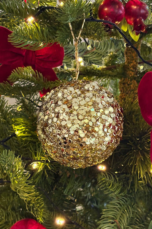 Adorno Bola De Lentejuelas Doradas Cristina Oria  