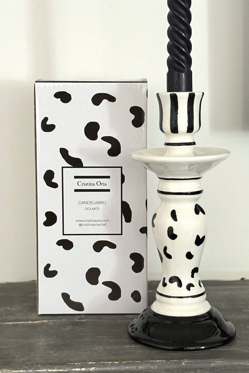 Petit Bougeoir Noir et Blanc