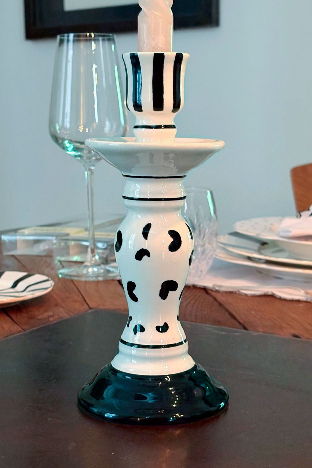 Petit Bougeoir Noir et Blanc