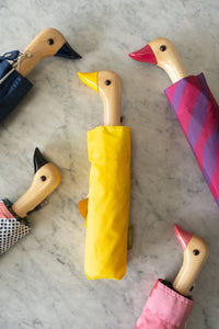 Paraguas Con Diseño Amarillo Y Mango Con Cabeza De Pato