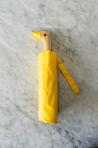 Paraguas Con Diseño Amarillo Y Mango Con Cabeza De Pato