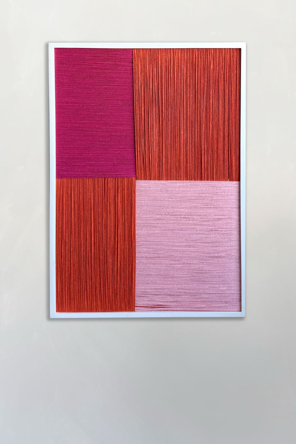 Cuadro Geométrico De Lino Con Efecto 3D Naranja Cristina Oria 