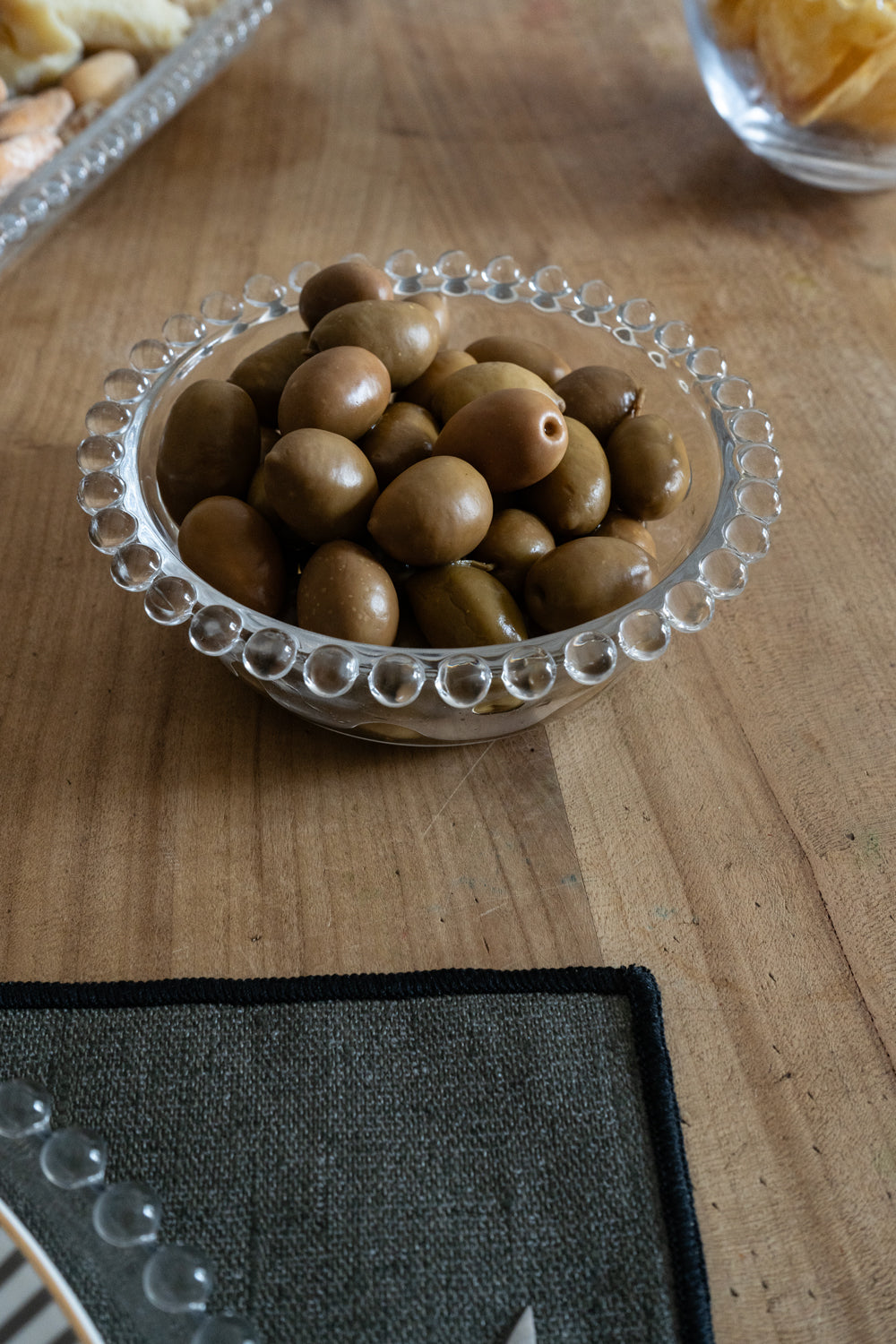 Cuenco De Cristal Con Diseño De Bolitas Pequeño