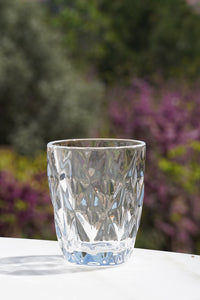 Set 6 Vasos Cristal Transparente Rombos