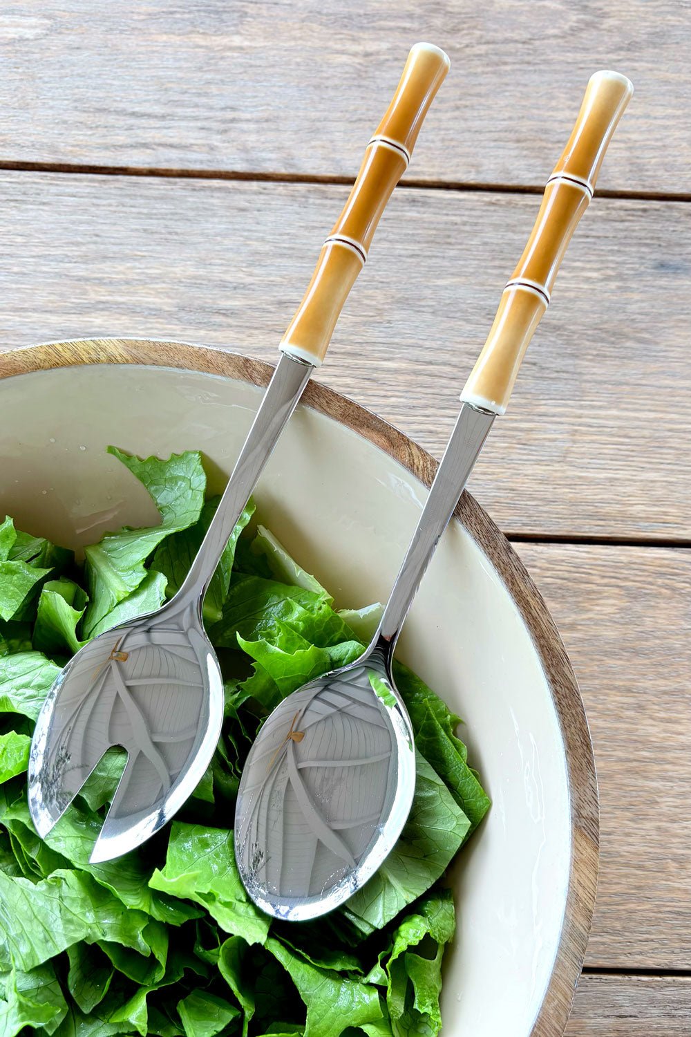 Cubiertos De Servir Diseño Bambú