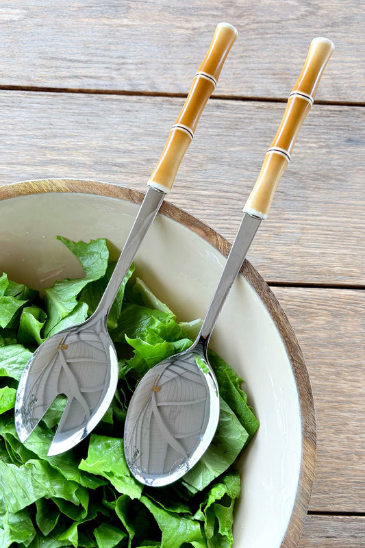 Cubiertos De Servir Diseño Bambú