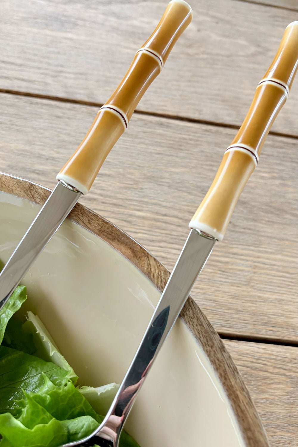 Cubiertos De Servir Diseño Bambú