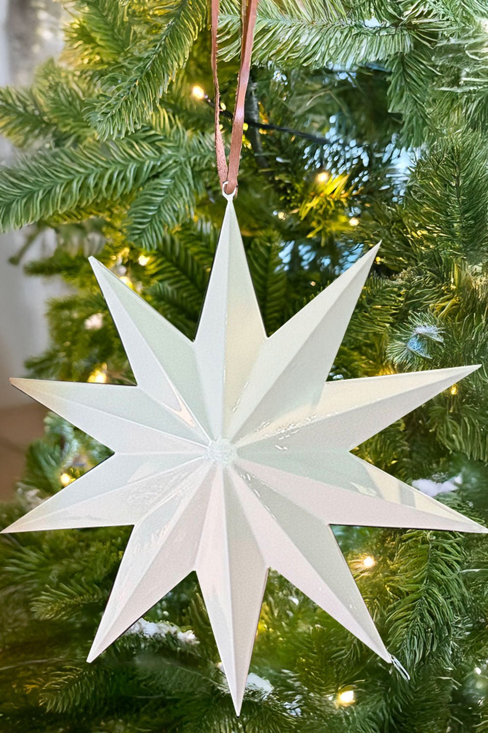 Adorno Estrella Metálica Blanca Grande