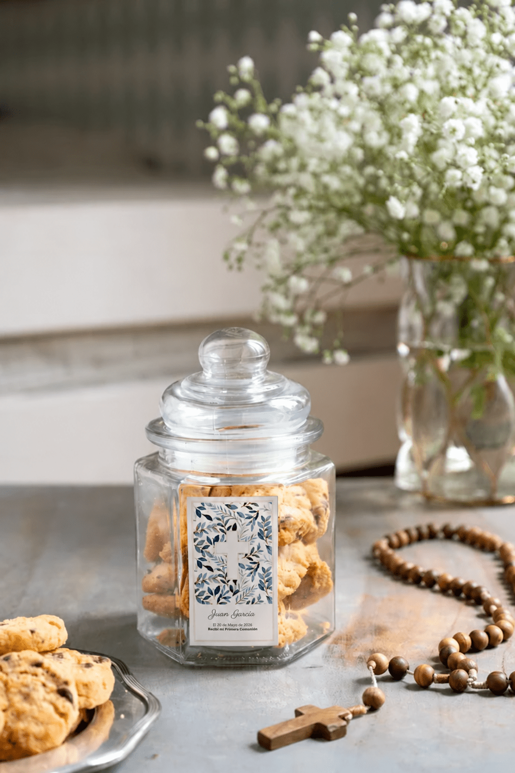 Tarro Hexagonal Cookies Personalizado Especial Comuniones