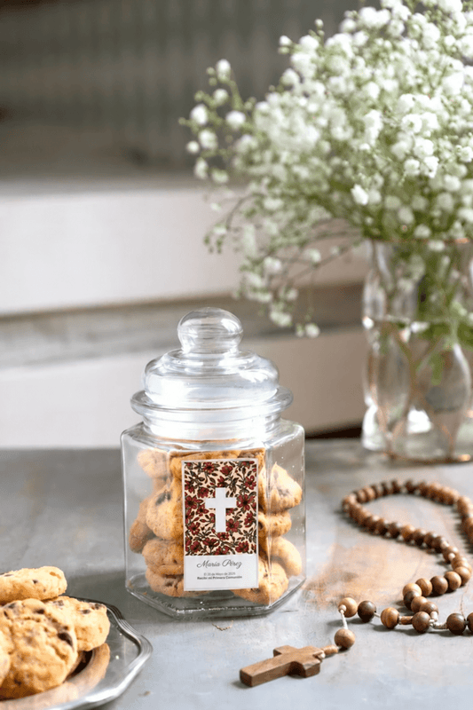 Tarro Hexagonal Cookies Personalizado Especial Comuniones