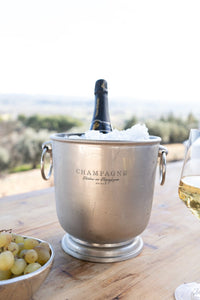 Champanera Plateada Con Arandelas Y Diseño "Champagne" Cristina Oria