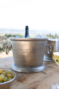 Champanera Plateada Con Arandelas Y Diseño "Champagne" Ancha Cristina Oria