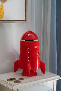 Hucha Diseño Cohete Rojo Cristina Oria