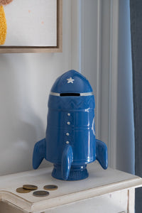 Hucha Diseño Cohete Azul Cristina Oria