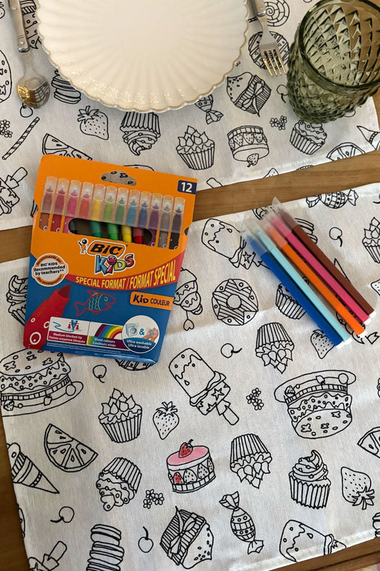 Set 2 Individuales Coloreables Infantiles Con Motivos De Repostería Y Dulces Cristina Oria 