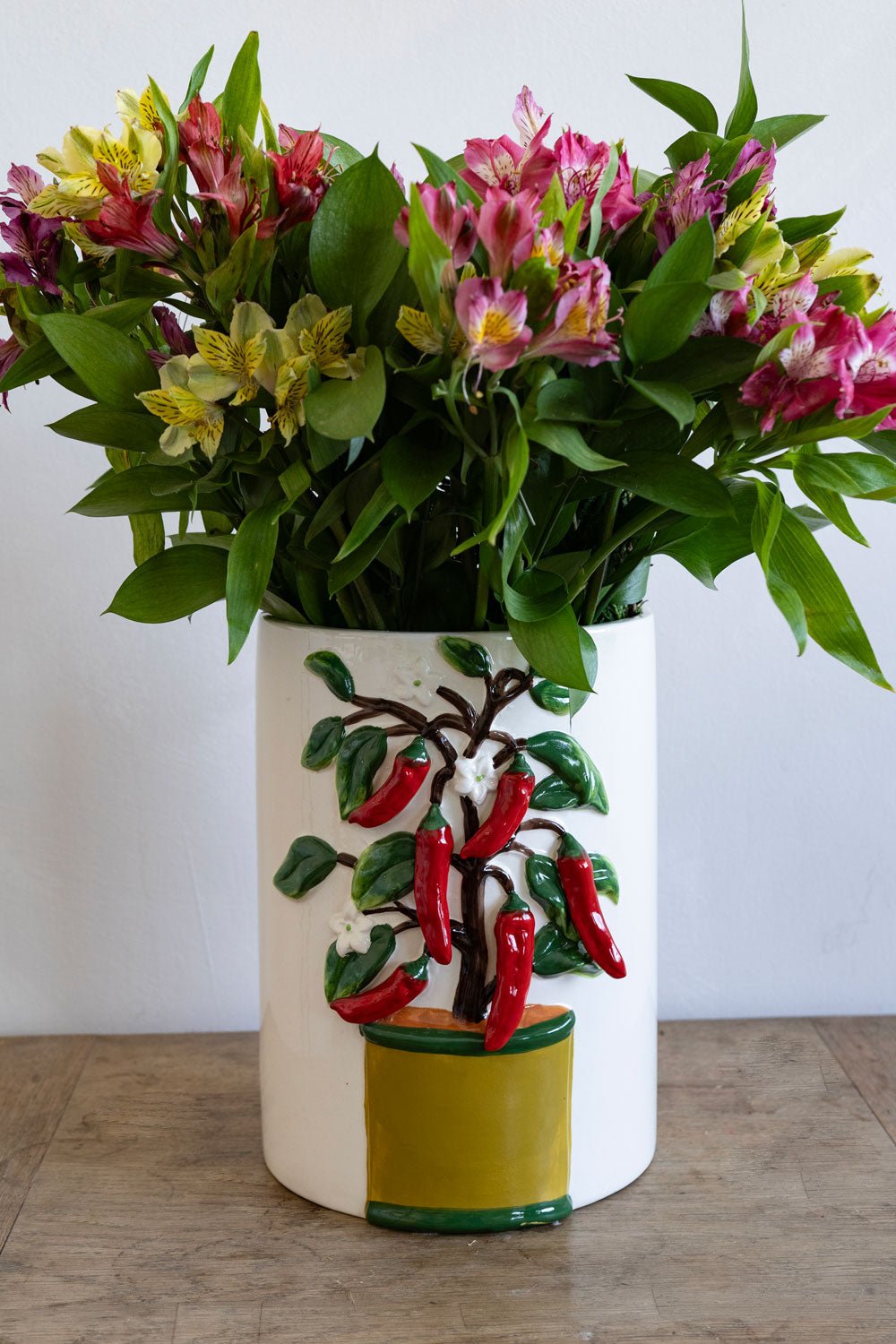Jarrón  Diseño Plantas De Pimiento Rojo Cristina Oria