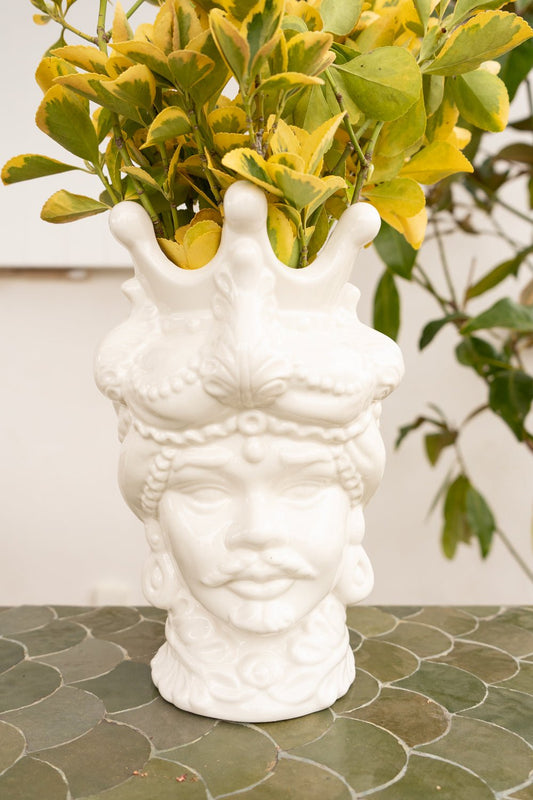 Jarrón Busto Rey De Porcelana Grande Cristina Oria