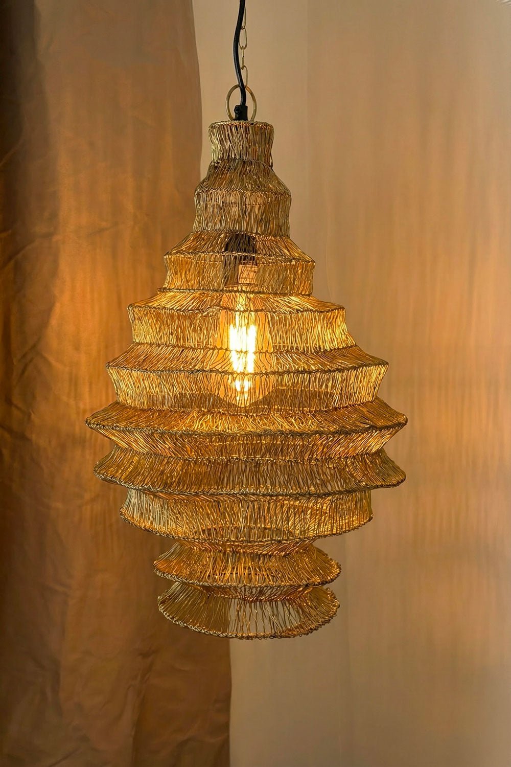 Lámpara Colgante Diamante De Hierro Dorado Cristina Oria 