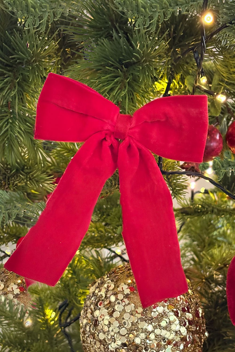 Adorno Con Diseño De Lazo De Terciopelo Rojo 13 Cm