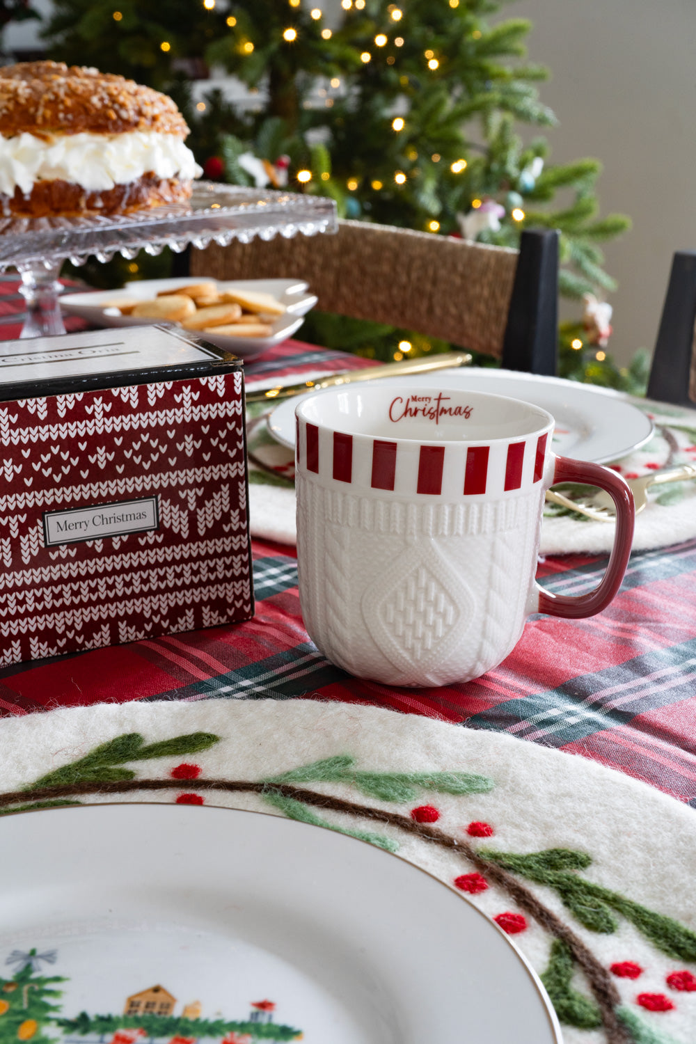 Taza Blanca Y Roja "Merry Christmas" Cristina Oria