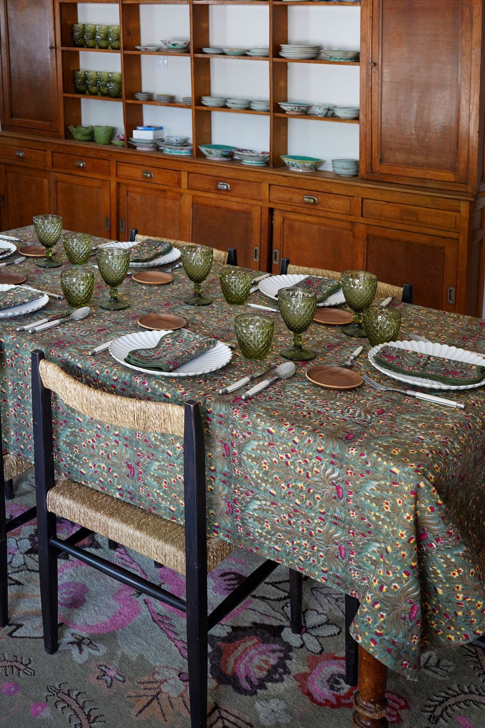 Mantel Flores Verdes Cristina Oria 