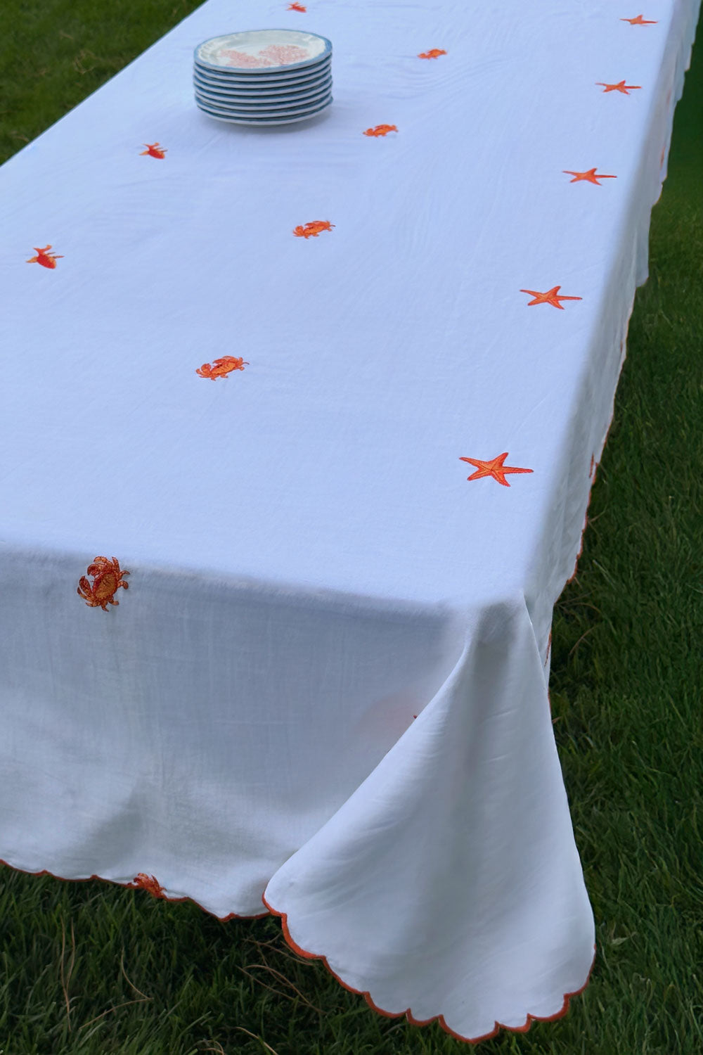 Mantel Blanco Con Animales Marinos Cristina Oria