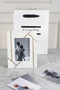 Bolsa marco de fotos de mármol personalizado cristina oria