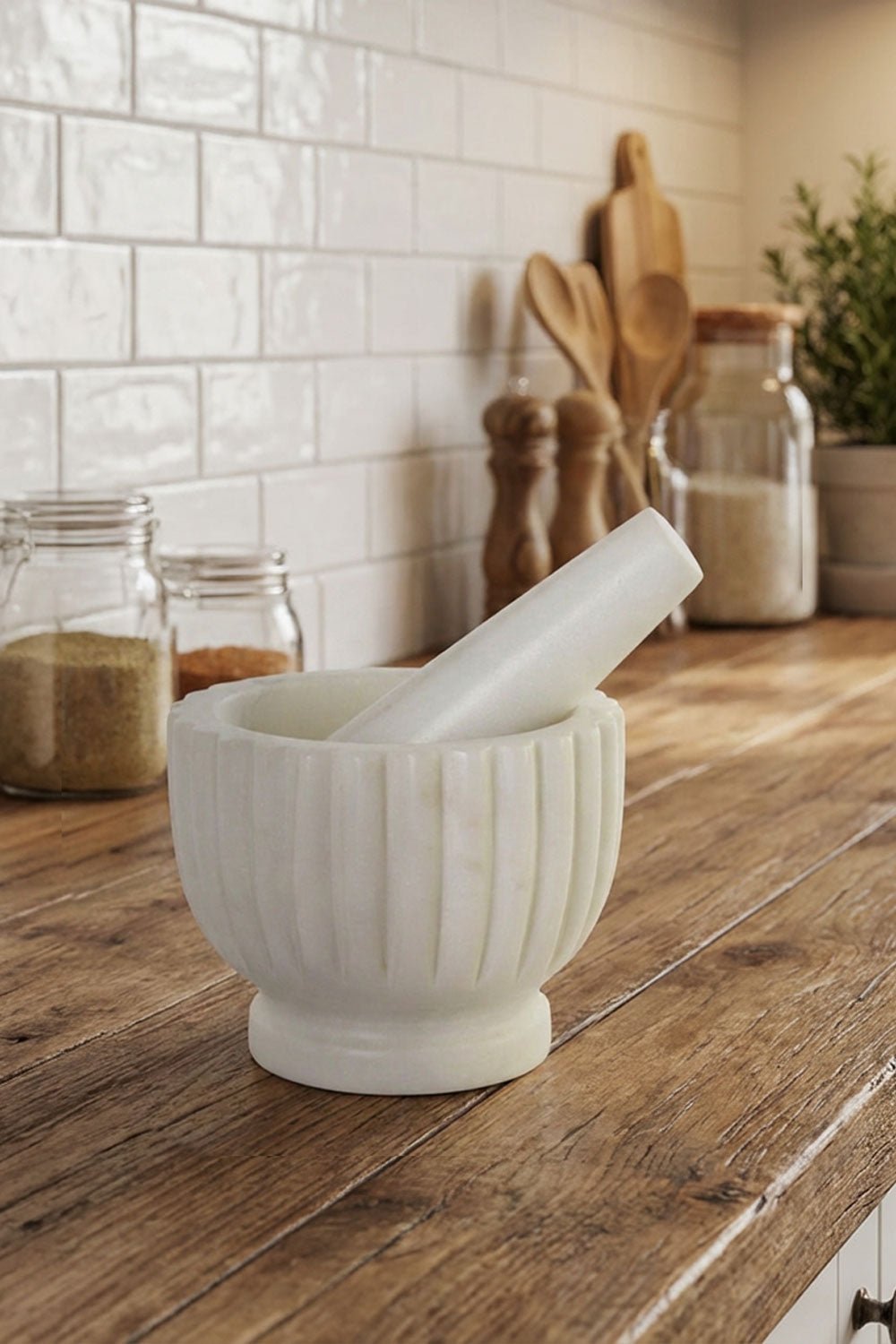 Mortero Con Mazo De Mármol Cristina Oria 