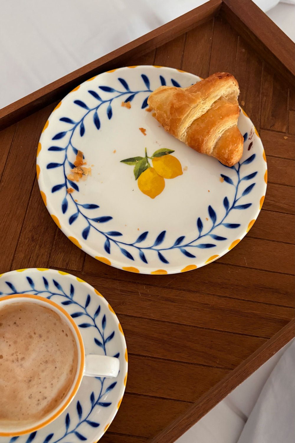 Croissant Plato De Postre En Porcelana Limoncello Cristina Oria