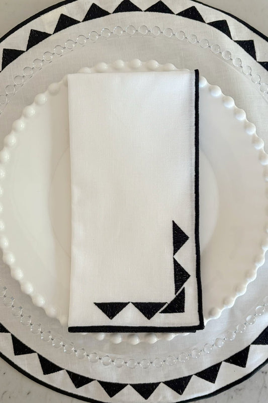 Servilleta Con Diseño De Sol Blanca Y Negra Cristina Oria 