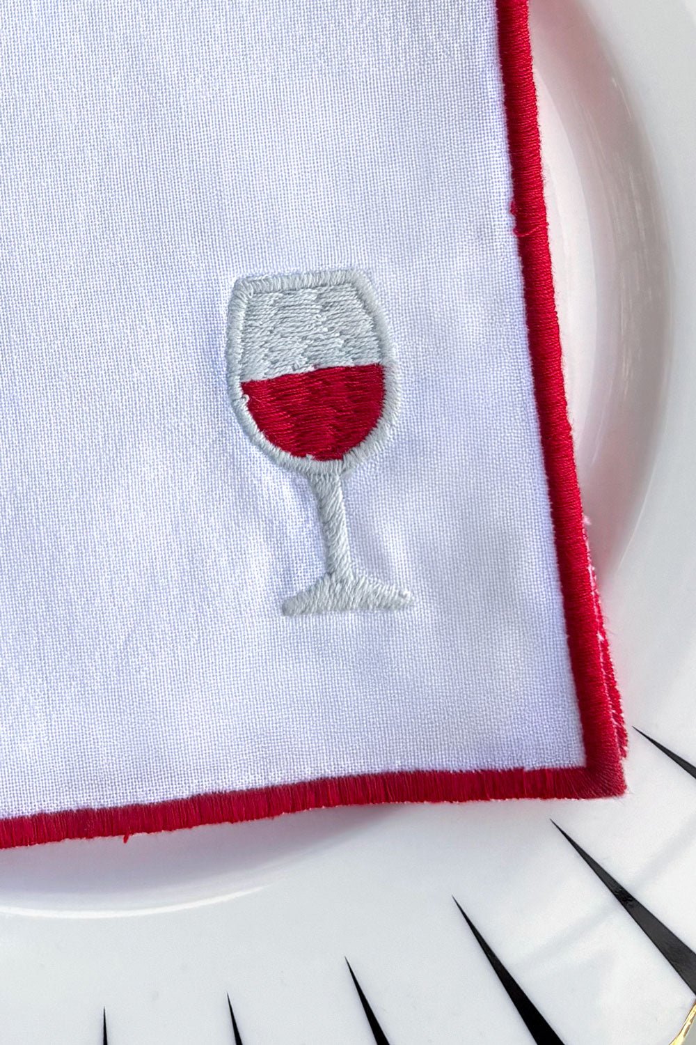 Detalle Servilleta De Cóctel Diseño Bebidas Vino Cristina Oria 