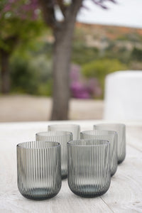 Set 6 Vasos De Diseño Grises Cristina Oria
