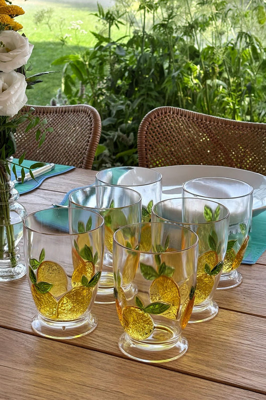 Set 6 Vasos Acrílicos Diseño Limones Cristina Oria