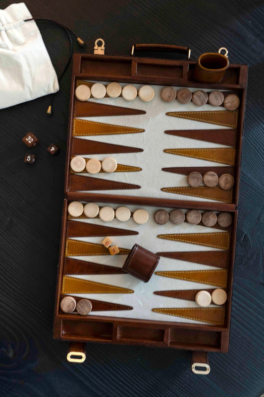 Backgammon en cuir