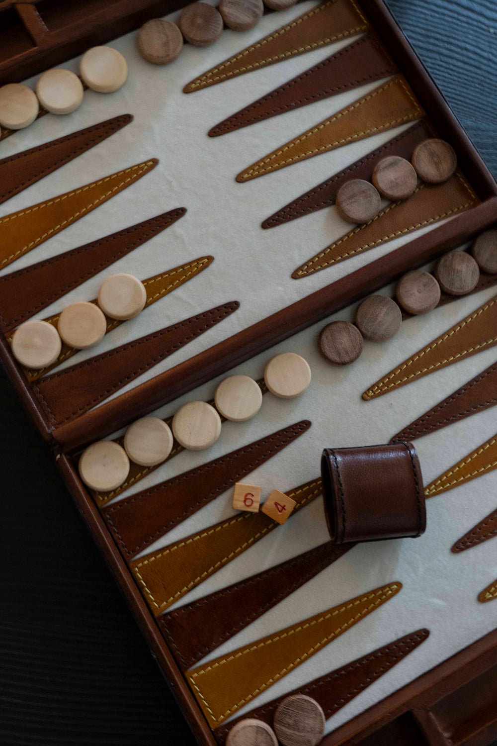 Backgammon en cuir