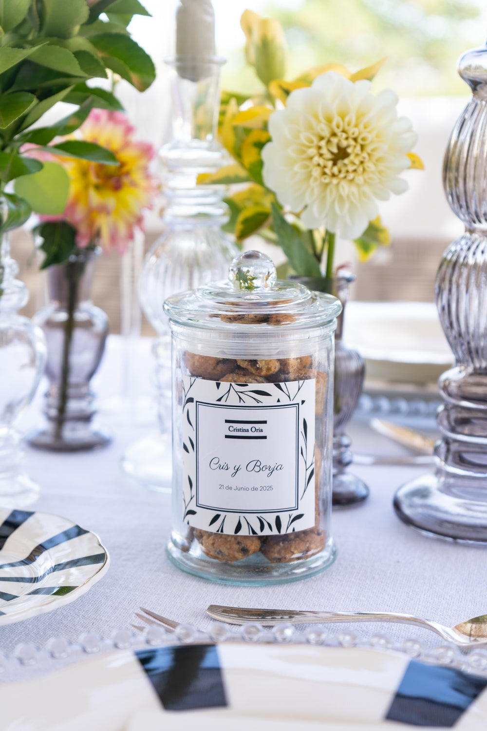 Frasco de Biscoitos Personalizado Especial para Casamentos