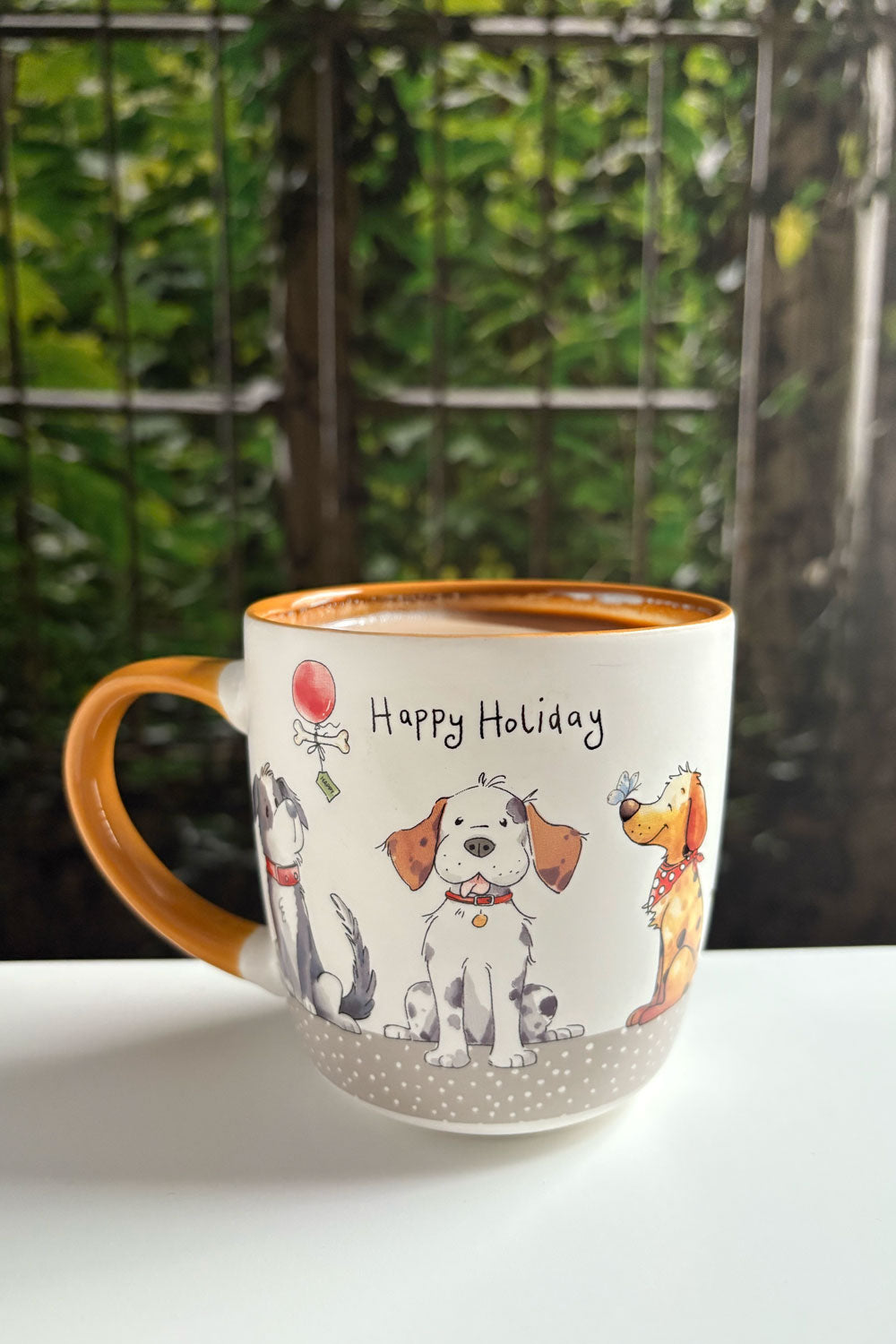 Taza Diseño Perritos Mango Marrón Cristina Oria